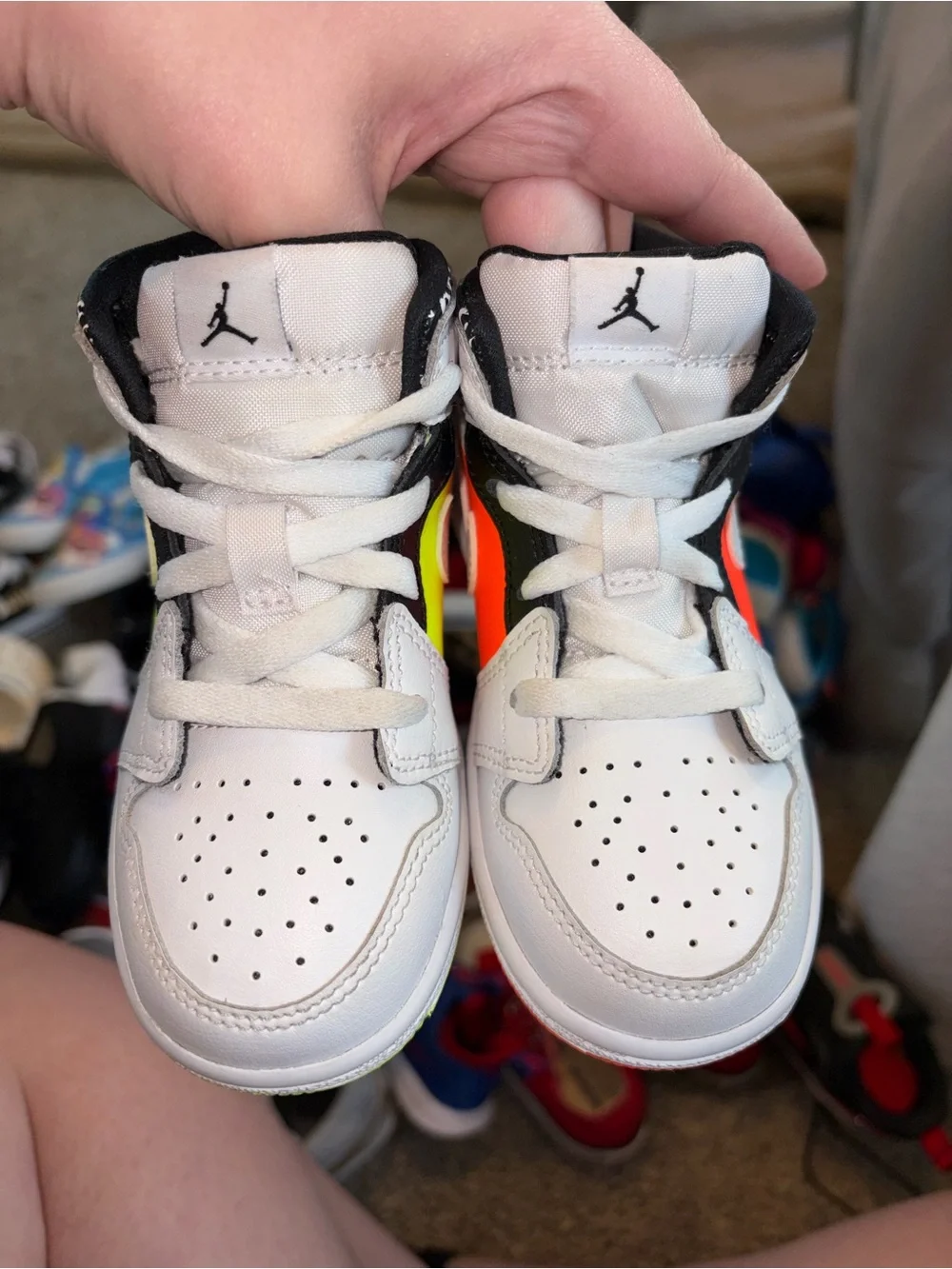 Nike Kids Neon Yellow, White & Black High-Top Sneaker